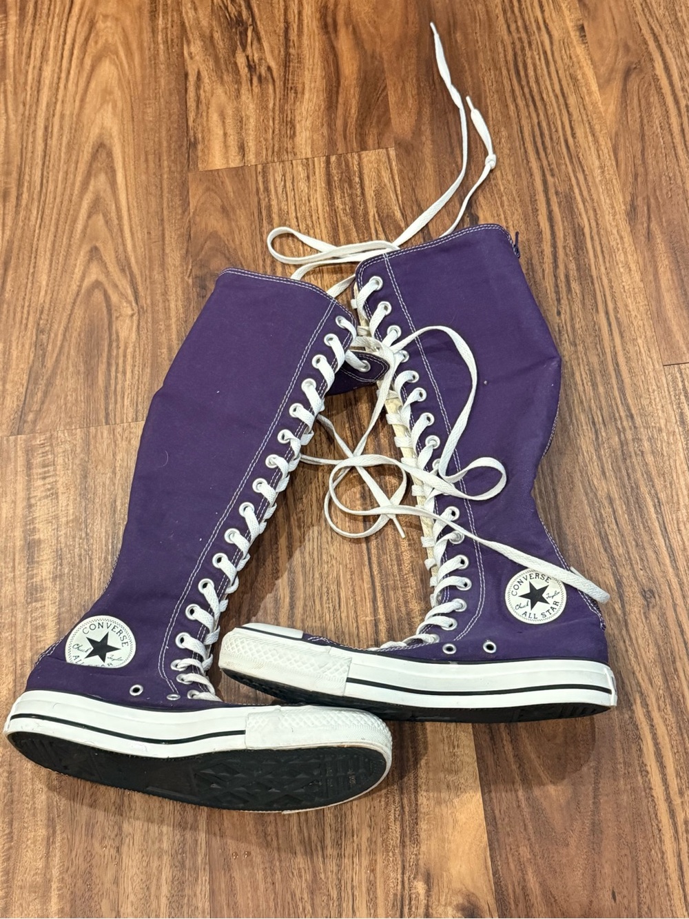 Converse All Star Purple Knee-High Lace-Up Sneakers Rare